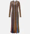 Ulla Johnson Albie Striped Lamé Maxi Dress In Multi