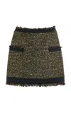 Ulla Johnson Aleena Tweed Mini Skirt In Gold