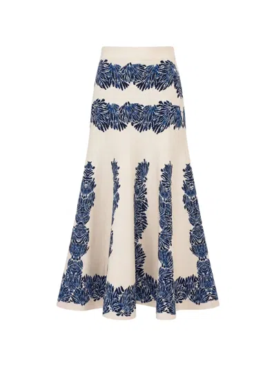 Ulla Johnson Alessia Jacquard-knit A-line Midi Skirt In Neutral