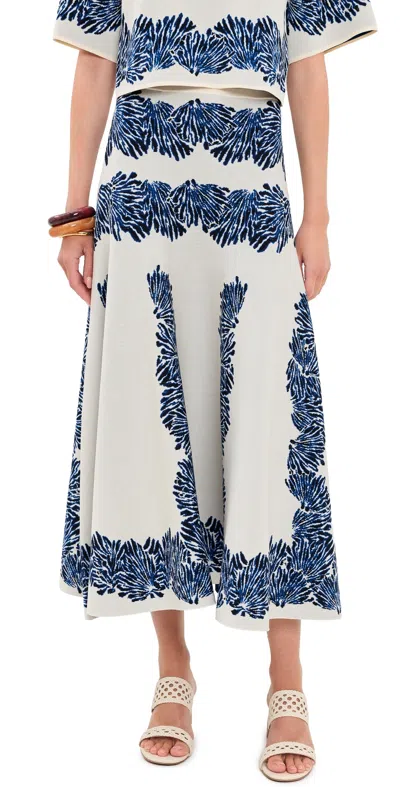 Ulla Johnson Alessia Knit Jacquard Skirt Lapis In Brown