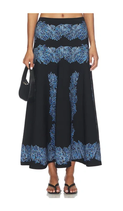 Ulla Johnson Alessia Knit Jacquard Skirt In Ocean In Blue