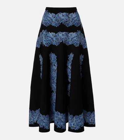 Ulla Johnson Alessia Knitted Jacquard Midi Skirt In Black