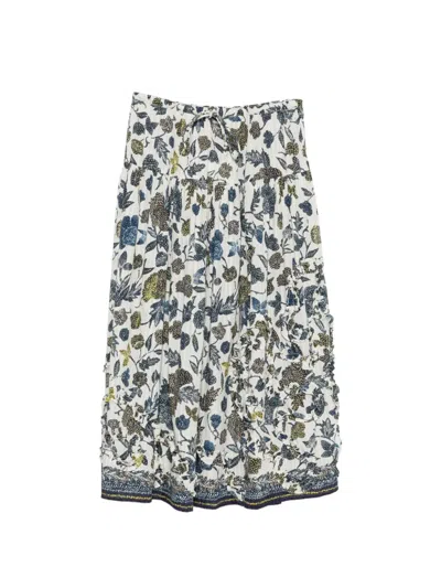Ulla Johnson Alexandra Floral-print Ruffled Midi Skirts In White