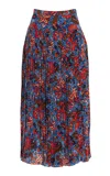 Ulla Johnson Alexi Pleated Silk Midi Skirt In Multi