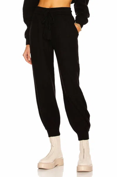 Ulla Johnson Alfie Boiled Knit Wool Jogger In Raven In Black