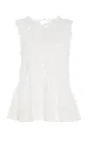 Ulla Johnson Ali Peplum Cotton Top In White