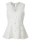 Ulla Johnson Ali Cutout Embroidered Cotton-voile Top In White