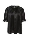 Ulla Johnson Alina Ruffled-details Silk Blouse In Black