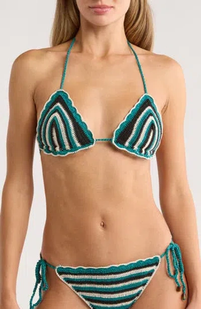 Ulla Johnson Alix Crochet Bikini Top In Green