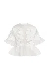 Ulla Johnson Aliya Embroidered Silk Blouse In White