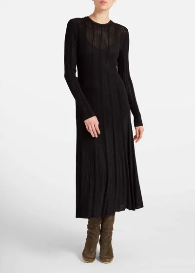 Ulla Johnson Aliza Knitted Midi Dress In Black