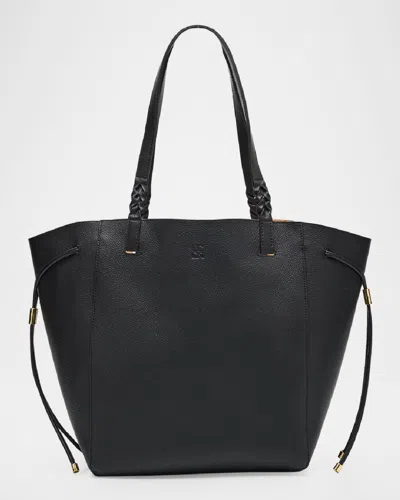 Ulla Johnson Alma Bicolor Leather Tote Bag In Noir