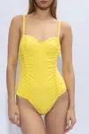 Ulla Johnson Almira Maillot Limonite One Piece Swimsuit In Yellow In Yellow