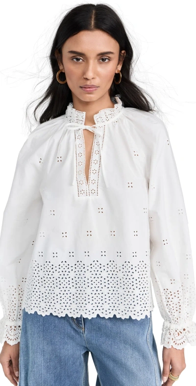 Ulla Johnson Alora Blouse Cowrie In White