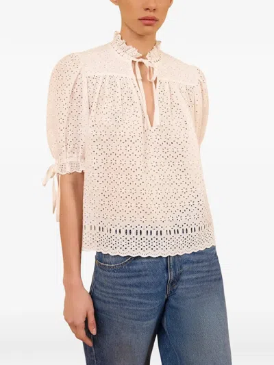 Ulla Johnson Alouette Broderie-anglaise Top In Pink