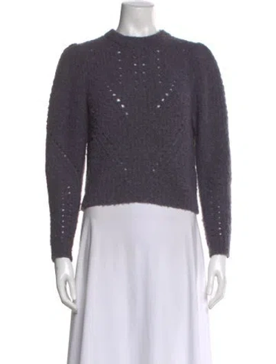 Pre-owned Ulla Johnson Alpaca Crew Neck Sweater In Blue