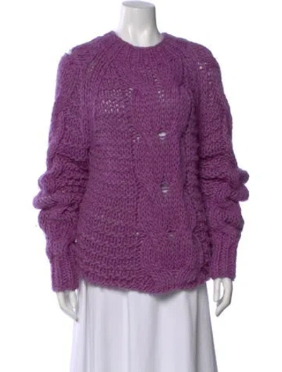 Pre-owned Ulla Johnson Alpaca Crew Neck Sweater In Blue