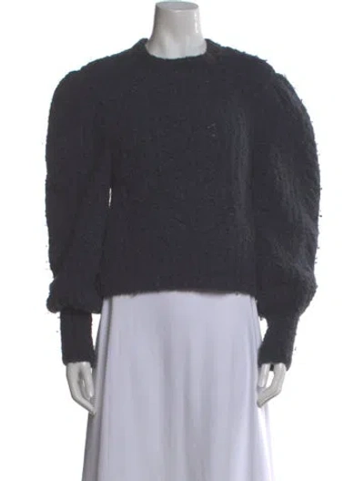 Pre-owned Ulla Johnson Alpaca Crew Neck Sweater In Blue