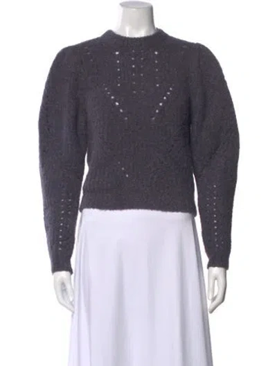 Pre-owned Ulla Johnson Alpaca Crew Neck Sweater In Blue