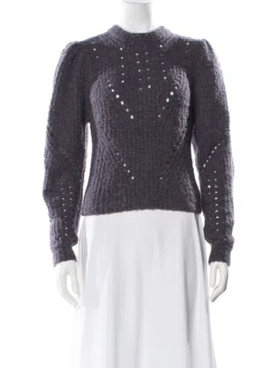 Pre-owned Ulla Johnson Alpaca Crew Neck Sweater In Blue