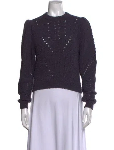 Pre-owned Ulla Johnson Alpaca Crew Neck Sweater In Blue