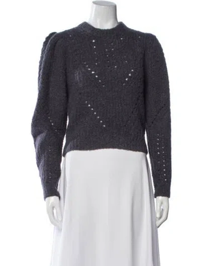 Pre-owned Ulla Johnson Alpaca Crew Neck Sweater In Blue