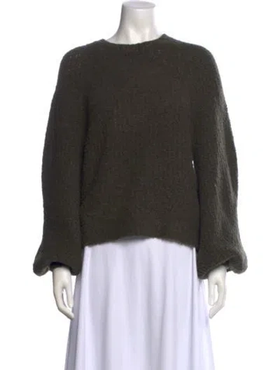 Pre-owned Ulla Johnson Alpaca Crew Neck Sweater In Green