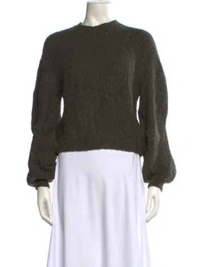 Pre-owned Ulla Johnson Alpaca Crew Neck Sweater In Green