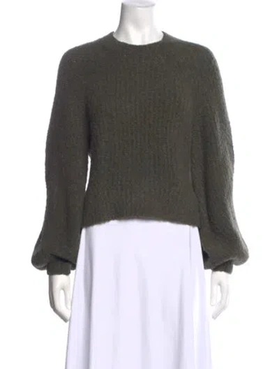 Pre-owned Ulla Johnson Alpaca Crew Neck Sweater In Green