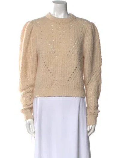 Pre-owned Ulla Johnson Alpaca Crew Neck Sweater In Neutral