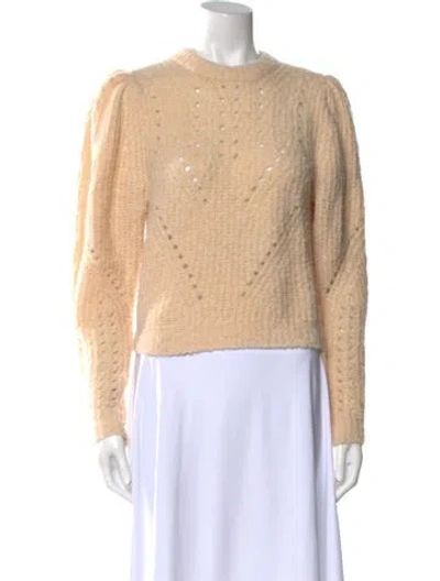 Pre-owned Ulla Johnson Alpaca Crew Neck Sweater In Neutral