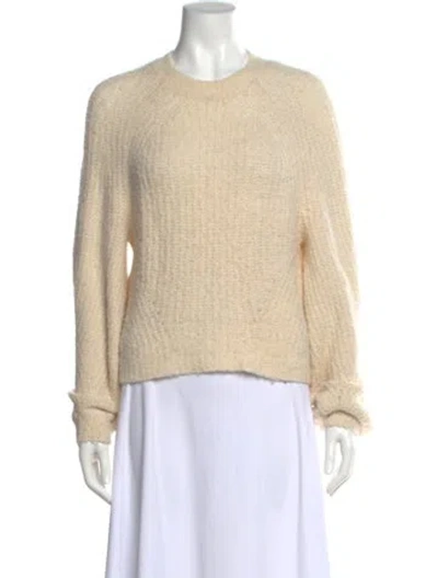 Pre-owned Ulla Johnson Alpaca Crew Neck Sweater In Neutral