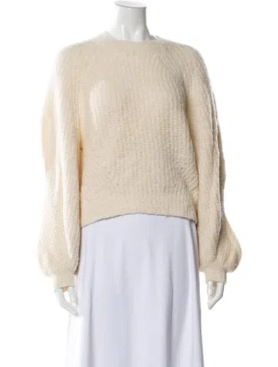 Pre-owned Ulla Johnson Alpaca Crew Neck Sweater In Neutral