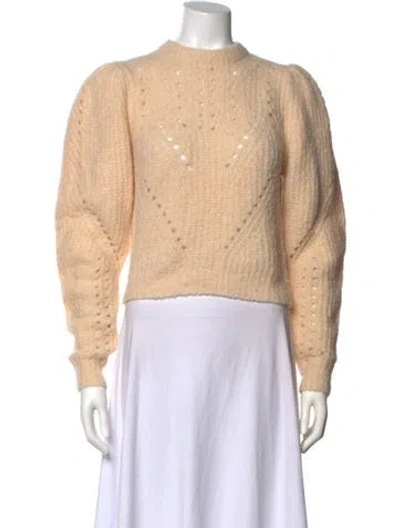 Pre-owned Ulla Johnson Alpaca Crew Neck Sweater In Neutral