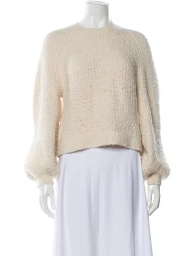 Pre-owned Ulla Johnson Alpaca Crew Neck Sweater In Neutral