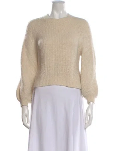 Pre-owned Ulla Johnson Alpaca Crew Neck Sweater In Neutral