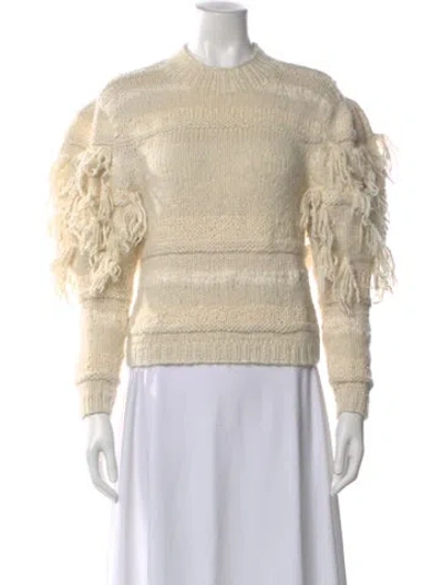 Pre-owned Ulla Johnson Alpaca Crew Neck Sweater In Neutral