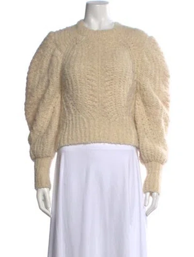 Pre-owned Ulla Johnson Alpaca Crew Neck Sweater In Neutral