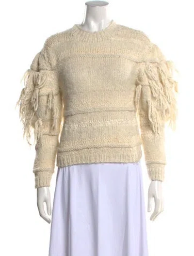 Pre-owned Ulla Johnson Alpaca Crew Neck Sweater In Neutrals