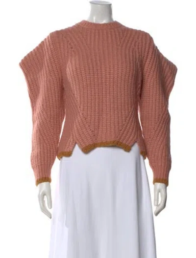 Pre-owned Ulla Johnson Alpaca Crew Neck Sweater In Pink