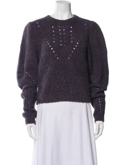 Pre-owned Ulla Johnson Alpaca Crew Neck Sweater In Purple