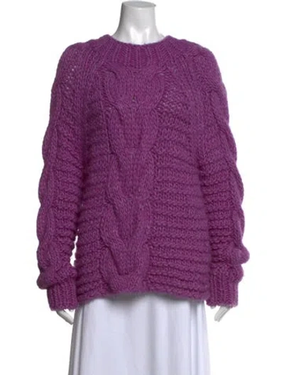 Pre-owned Ulla Johnson Alpaca Crew Neck Sweater In Purple