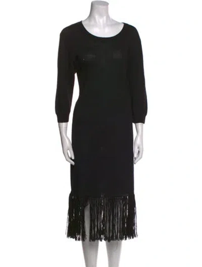 Pre-owned Ulla Johnson Alpaca Midi Length Dress In Black