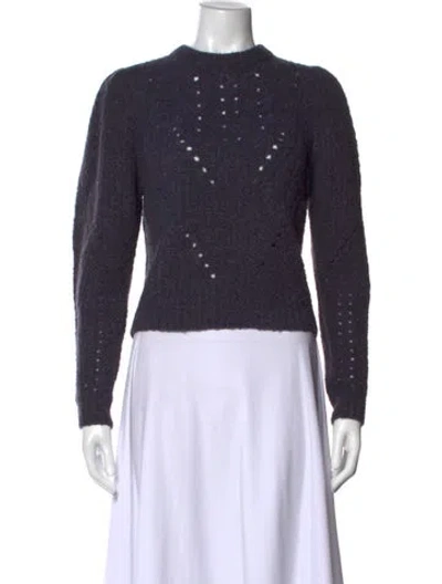 Pre-owned Ulla Johnson Alpaca Mock Neck Sweater In Blue