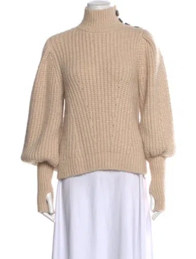 Pre-owned Ulla Johnson Alpaca Mock Neck Sweater In Neutral