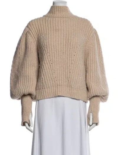 Pre-owned Ulla Johnson Alpaca Mock Neck Sweater In Neutral