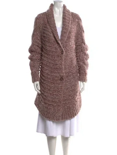 Pre-owned Ulla Johnson Alpaca Open Front Sweater In Pink