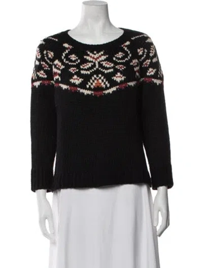 Pre-owned Ulla Johnson Alpaca Patterned Sweater In Black
