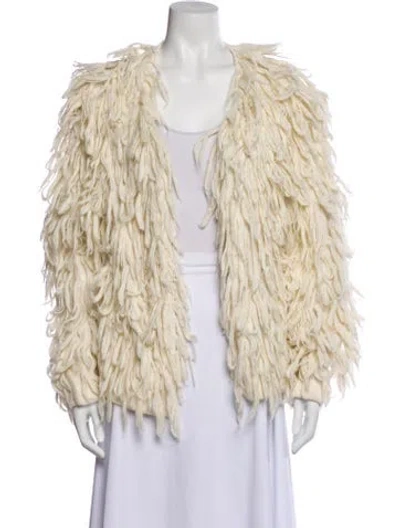 Pre-owned Ulla Johnson Alpaca Printed Fur Jacket In Neutral