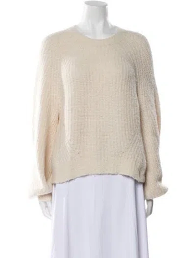 Pre-owned Ulla Johnson Alpaca Scoop Neck Sweater In Neutral